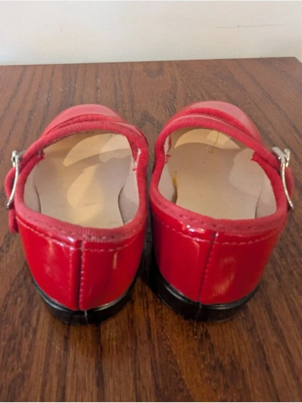Toddletime vintage baby shoes Patent Leather 2 Pairs Red Sz 2 & Black Bow Sz 4
